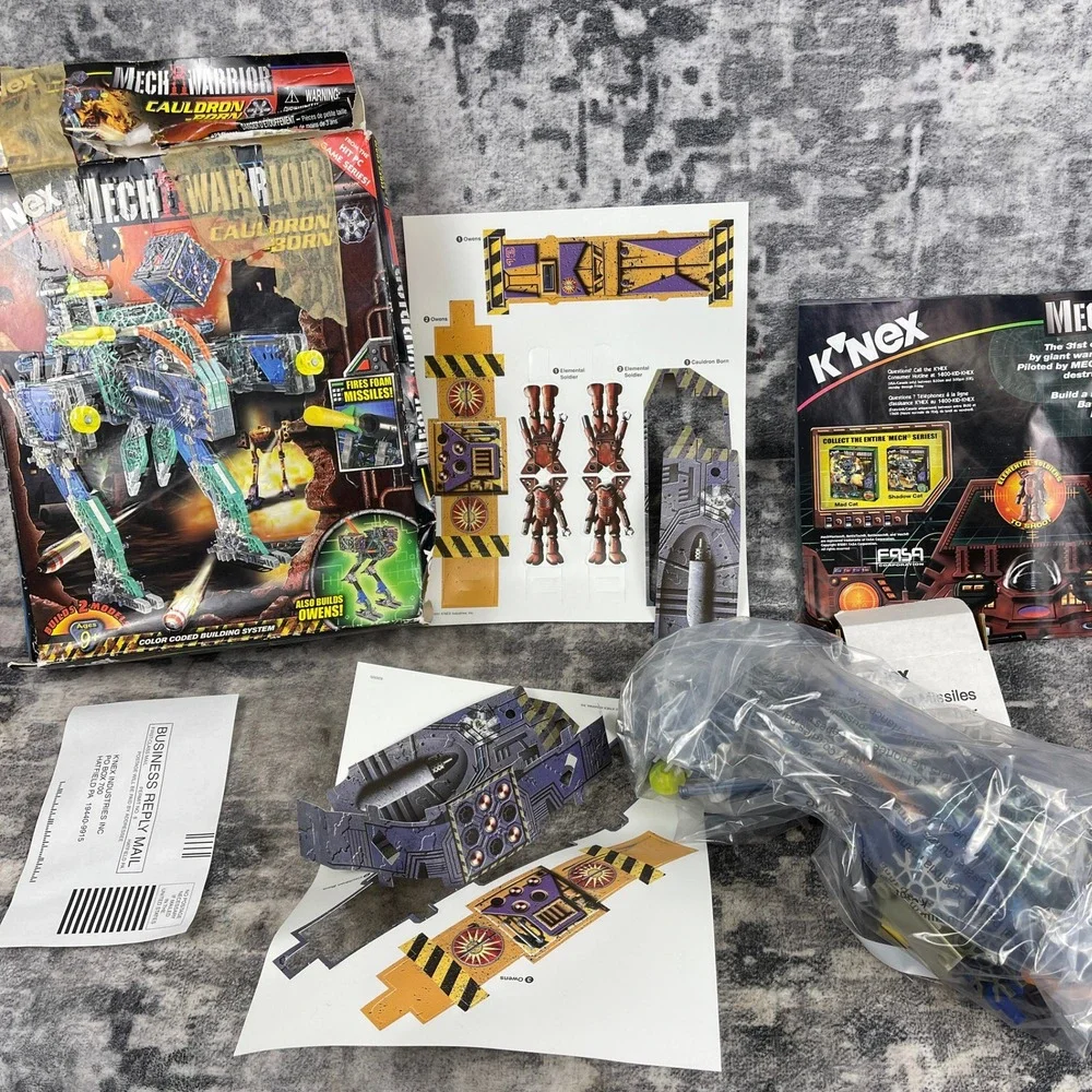 Vtg K'NEX MechWarrior Cauldron-Born Owens 2-in-1 Building Set Retro PC Game